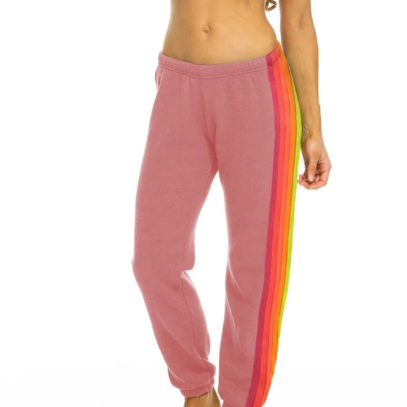 Aviator Nation Pants - Aviator Nation Pink Textured Fabric